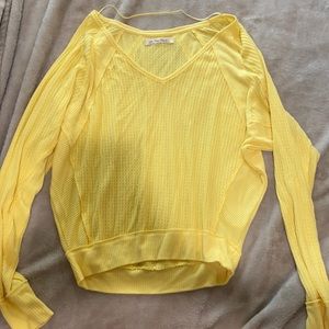 NWOT Free people we the free yellow longsleeve